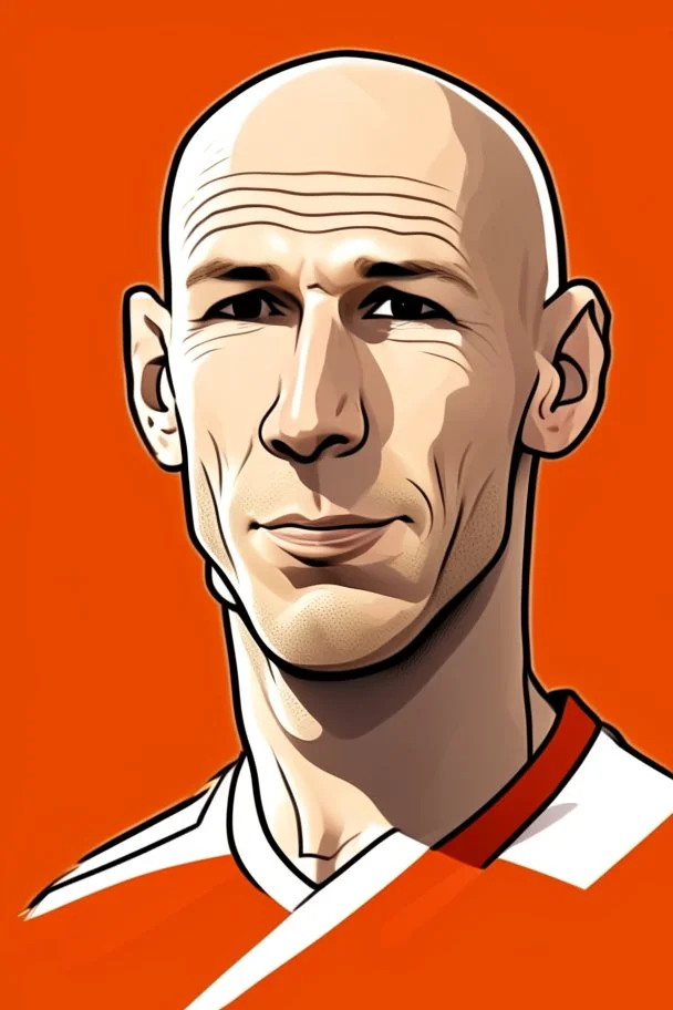 Arjen Robben Dutch football player cartoon 2d