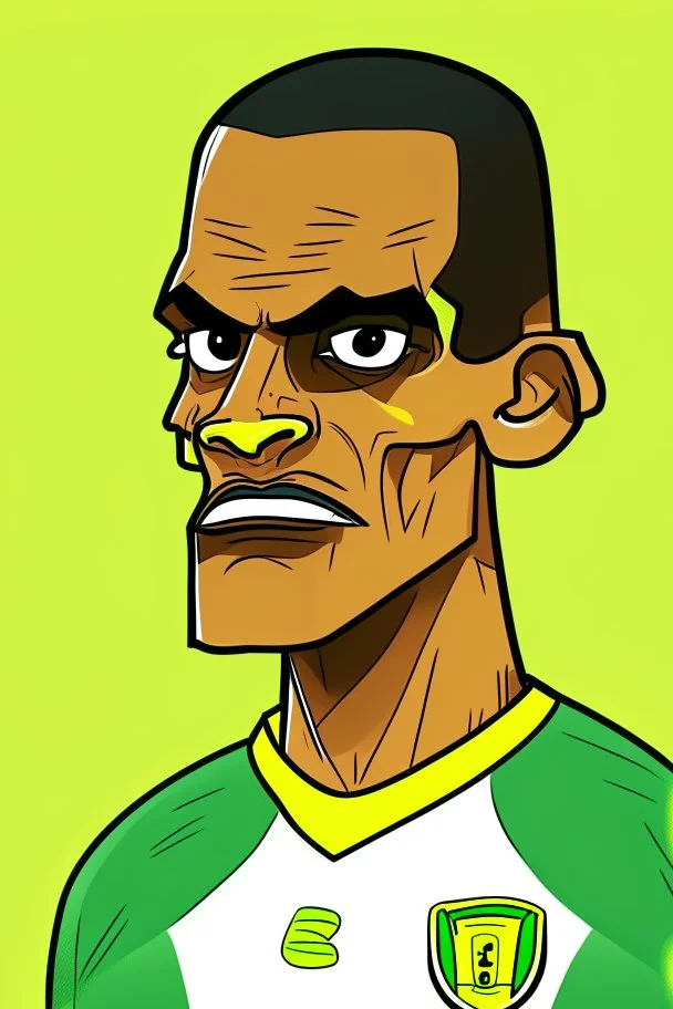 Rivaldo Brazilian football player cartoon 2d