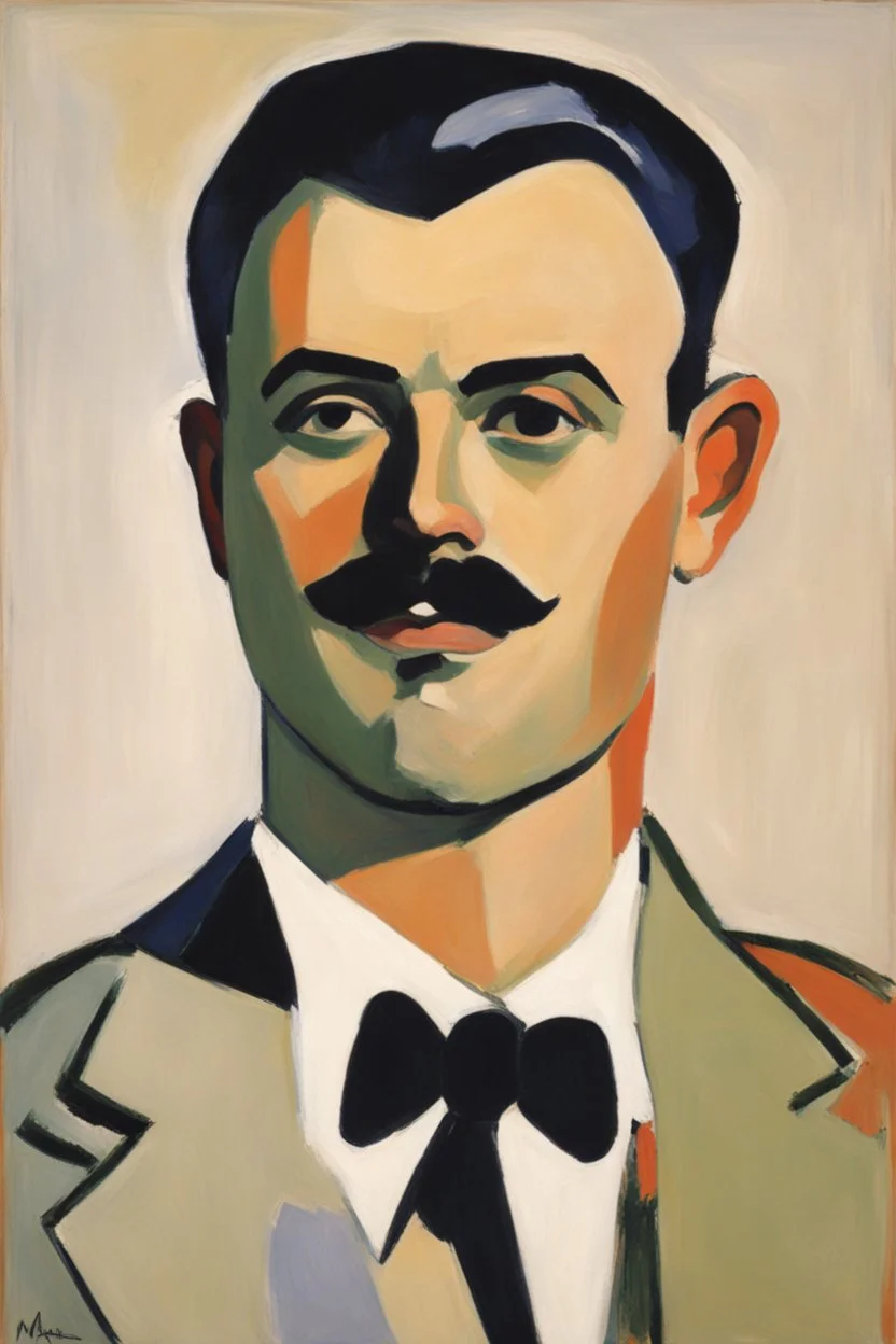 Portrait of an attractive male nationalist politician by Matisse