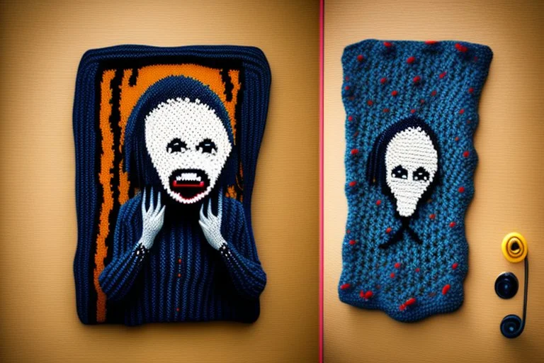 Knitted the scream Edvard Munch