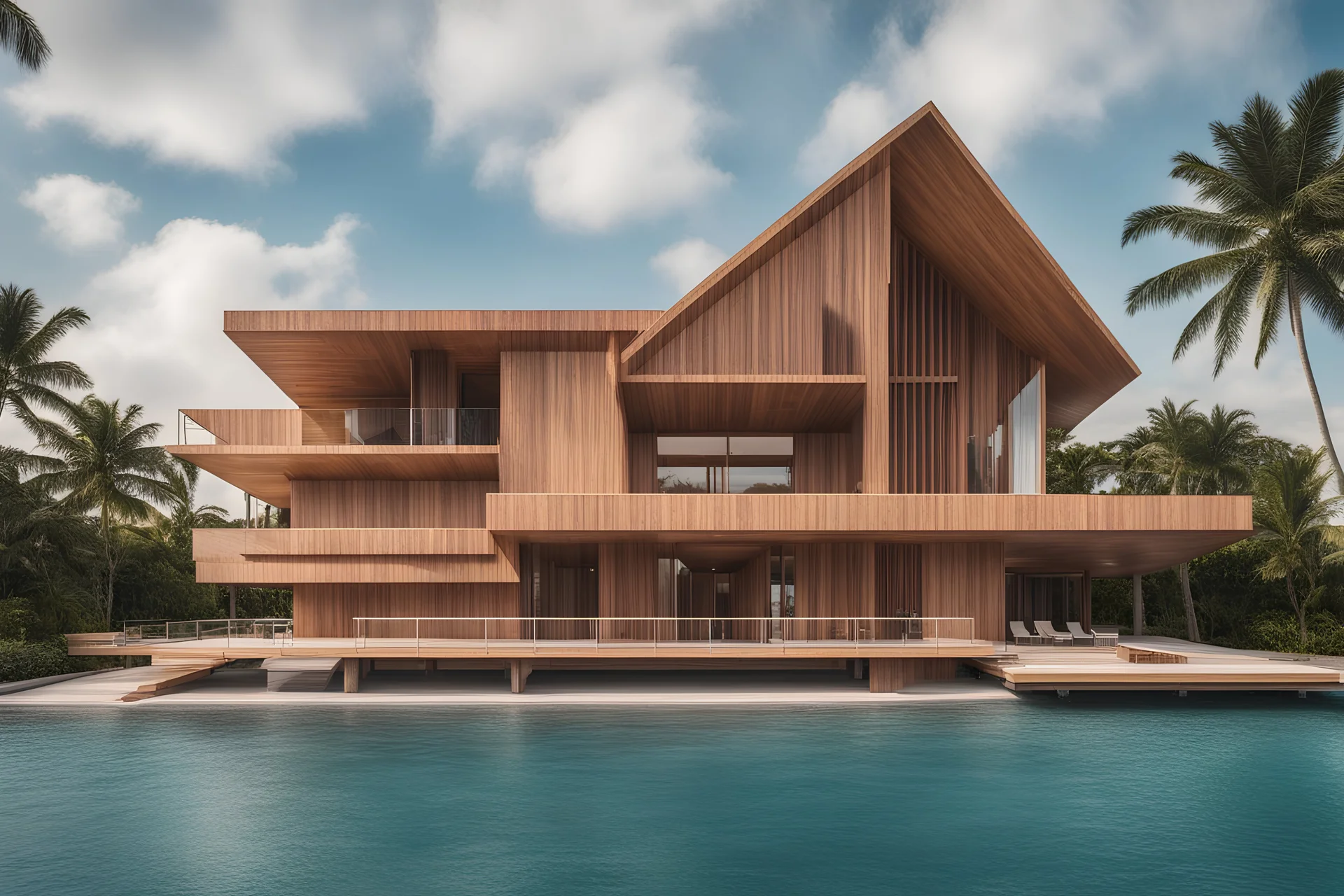 A big wood house miami with sea