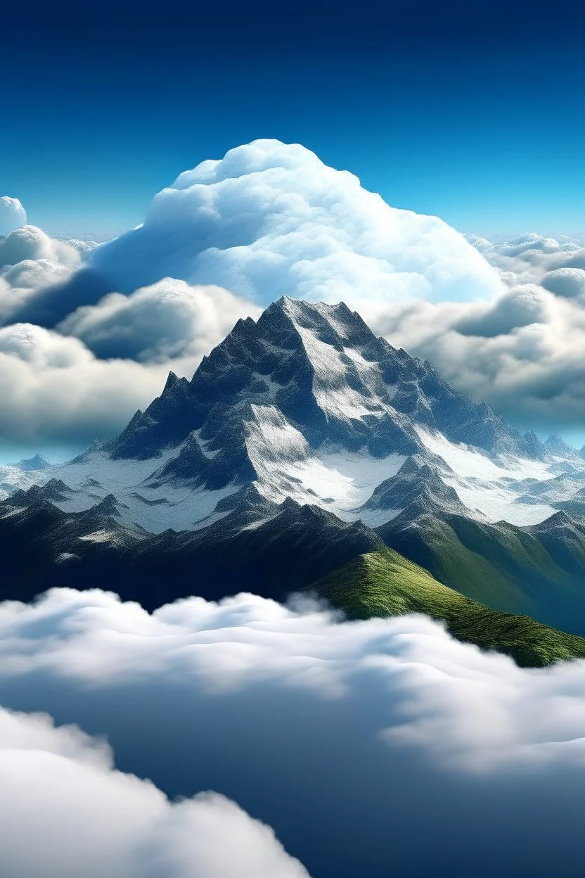 generate an image of clouds on the sky with mountain