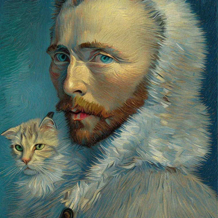 Portrait d'un chat par Van Gogh