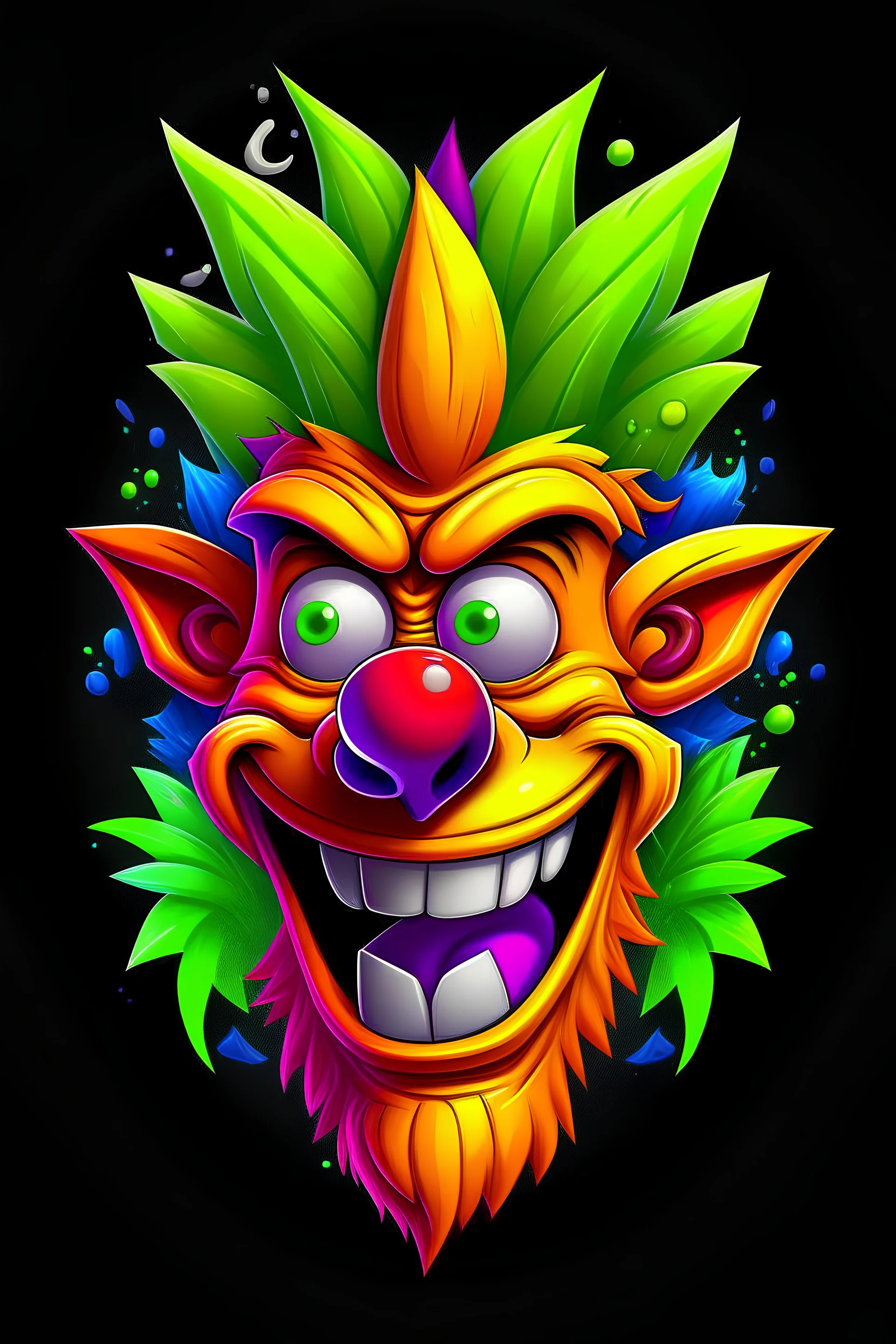 Smoothie logo using crash bandicoot mask no faces