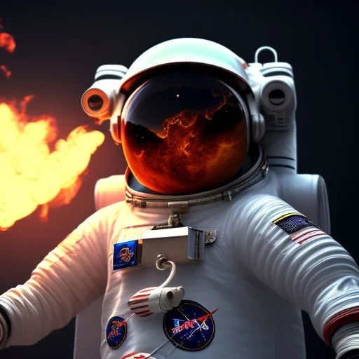 astronaut burning barbecue unreal engine 5, octan render