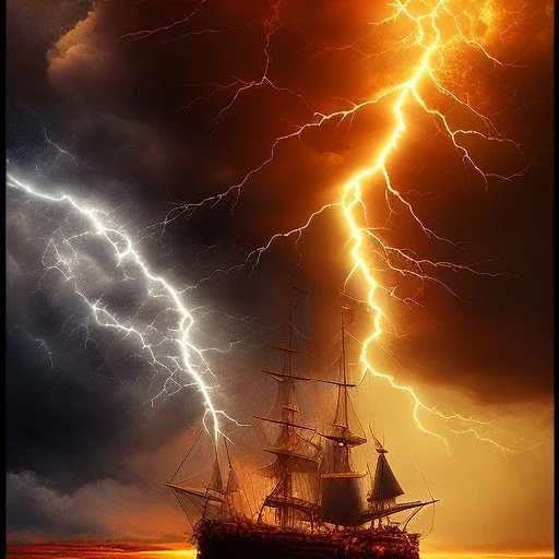 movie poster with stormy clouds and lightening