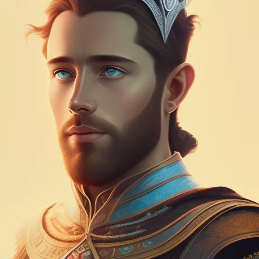 Portrait of KING ARTHUR with crown and mid-12th century armor.extremely detailed face,crystal clear Big eyes,perfectly centered image,intricate detail.Diseney style, korra character style.and Kilian Eng art color