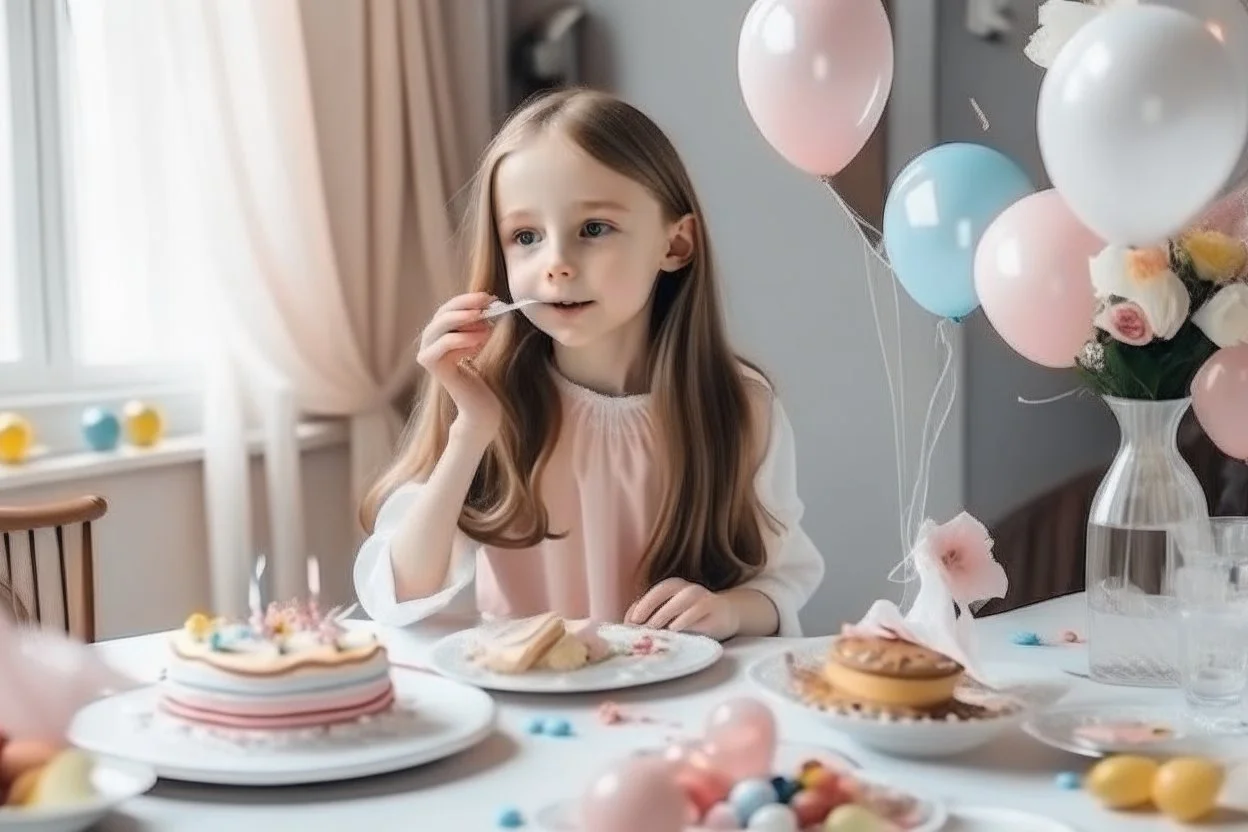 al estilo de la película Desyuno con Diamantes, una chica sopla una tarde de cumpleaños