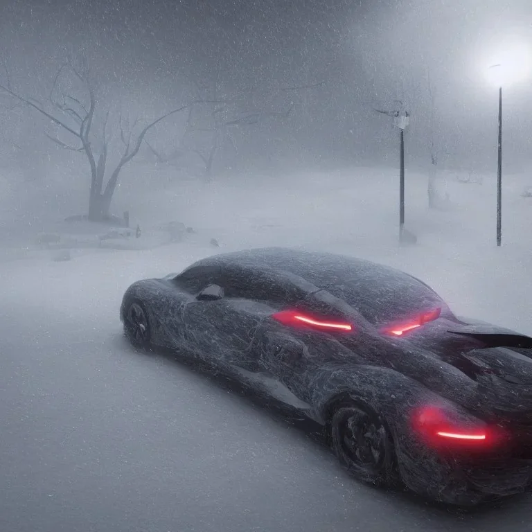 a car with a face coming alive and dancing in a snow storm, hyper realistic, unreal engine, 8k, ultra high resolution, realistic, photo, dramatic, oil paint, unreal engine, hyper real, ultra high resolution, 8k, lsd, acid, psychedelic, dancing, video game, mist, light rays