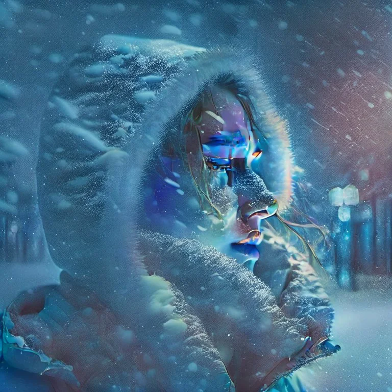 breath in icy weather at night