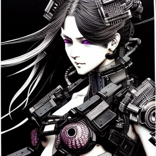 beautiful cyberpunk girl, hyper detailed, hyperdetailed, intricately detailed, illustration by <Katsushika Hokusai> <Yoji Shinkawa>,