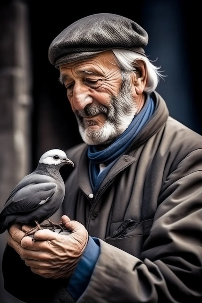 Picture of a man with a dove