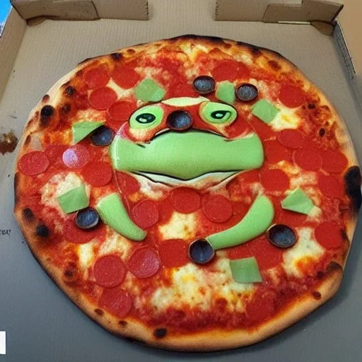 Realistic italian Pizza as ninja turtles