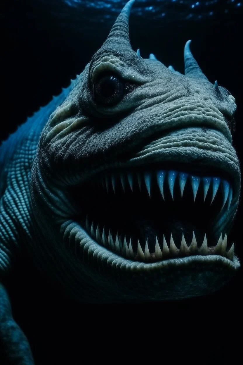 Moth / shark hybrid in a body horror movie