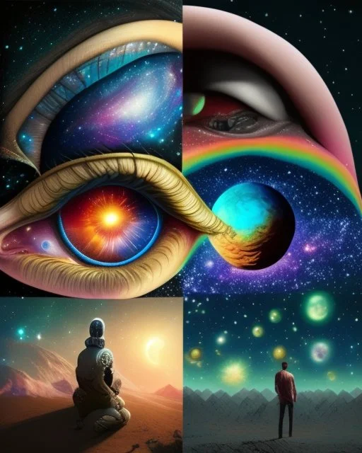 All the universes in human eyes