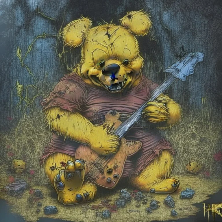 a death metal album cover with winnie the pooh