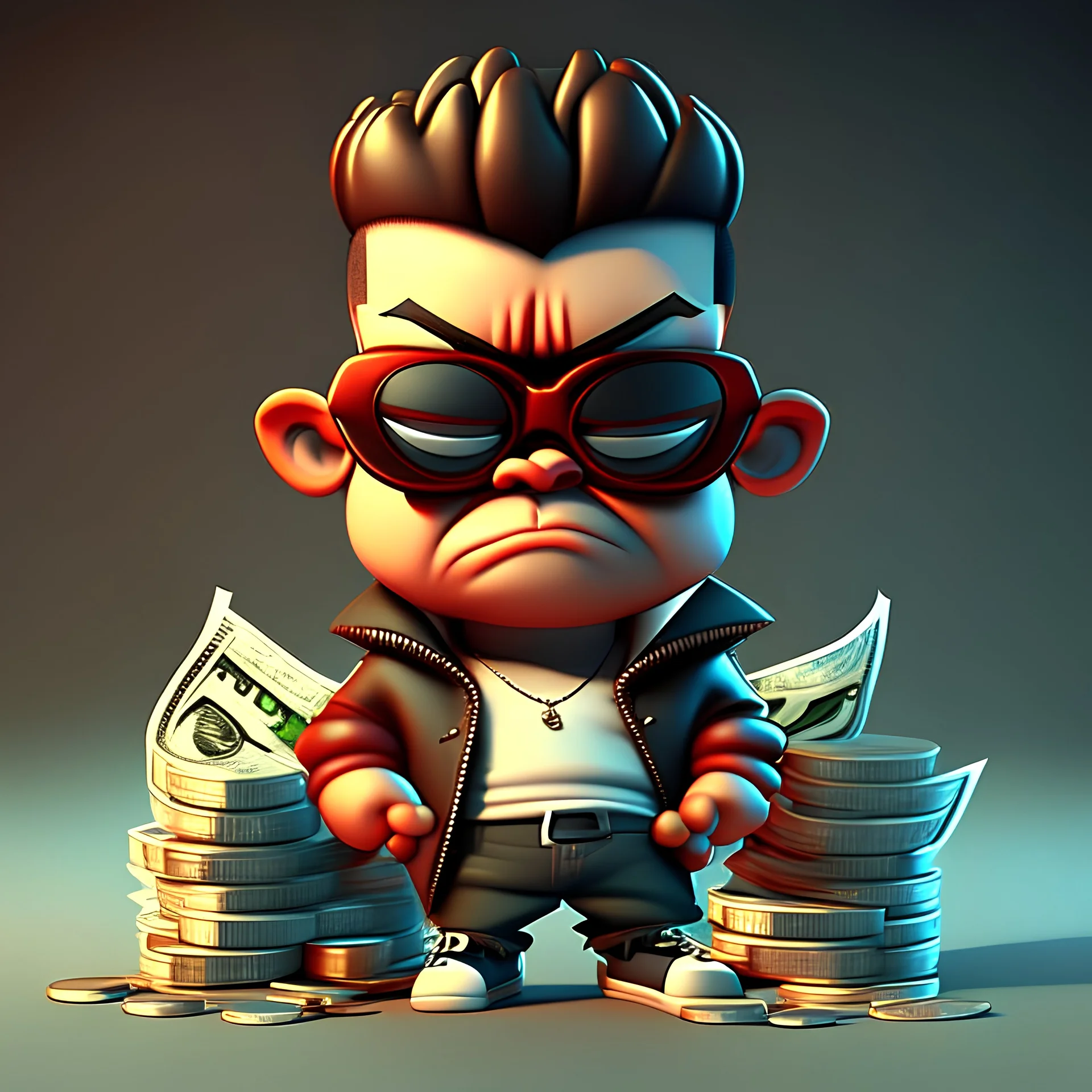 3d, cartoon, badboy and money