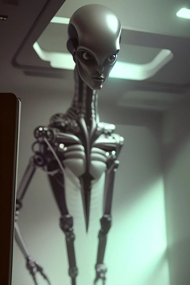 Robot book alien, 8k, photorealistic, cinematic lighting, dramatic, atmosphereric,