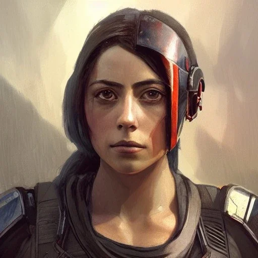 portrait of a woman by greg rutkowski, rosa salazar as a young mandalorian bounty hunter from star wars expanded universe, highly detailed portrait, digital painting, artstation, concept art, smooth, sharp foccus ilustration, artstation hq