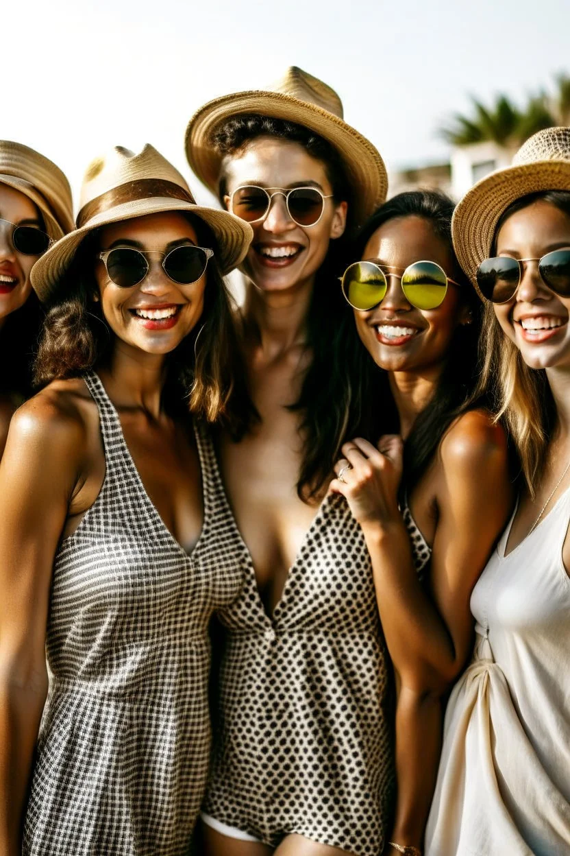 a group of friends ready for a day at the beach