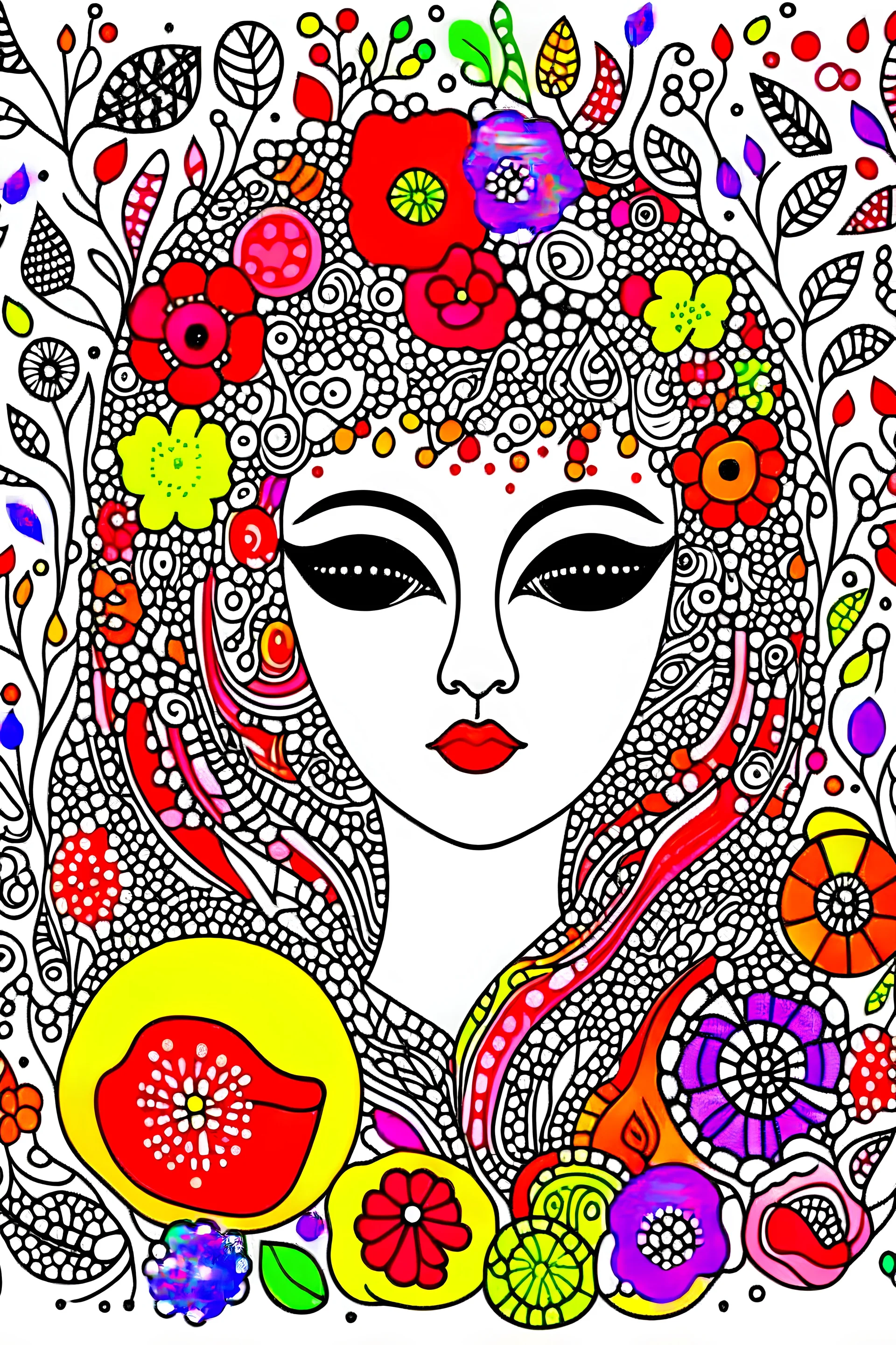 coloring page, use only black and white