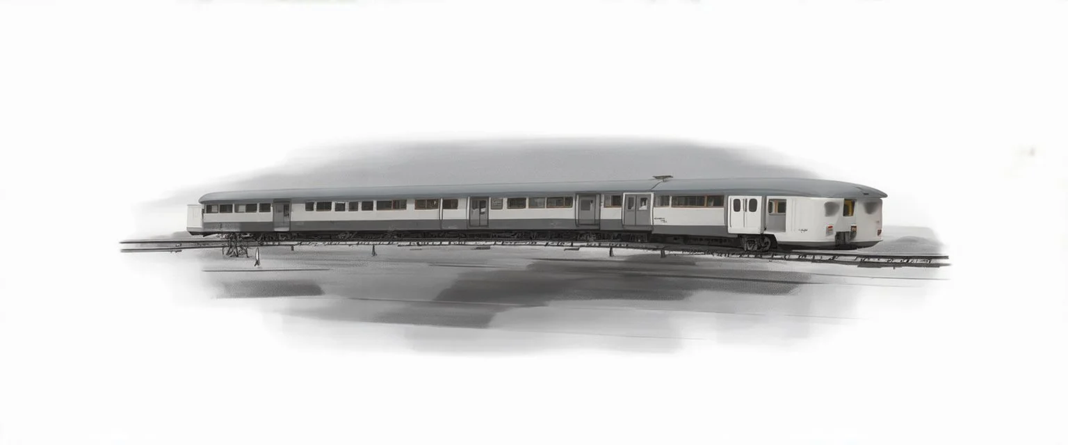 sideview of railway tracks, wes anderson style