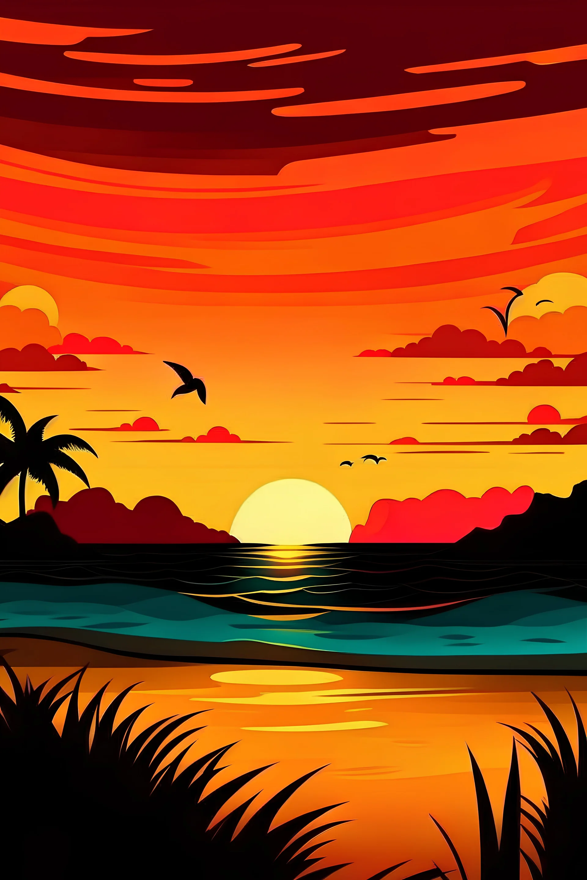 Some random sunset beach background