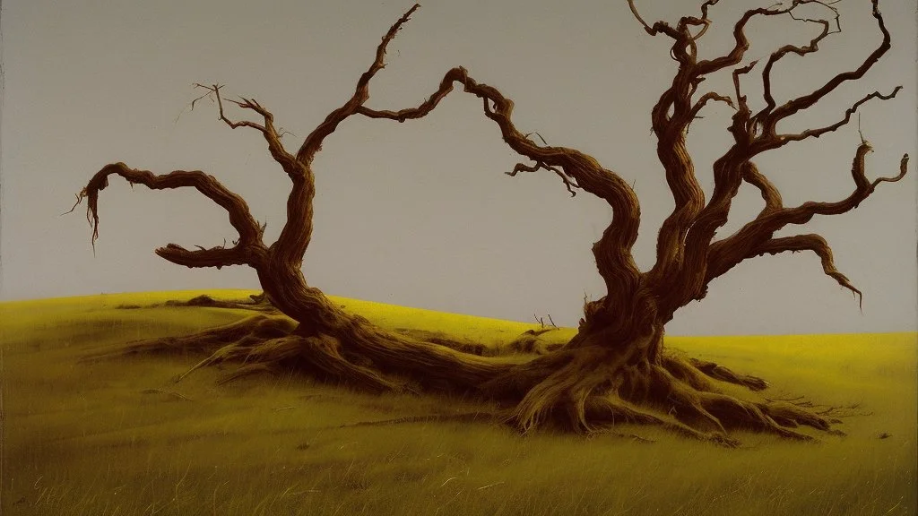 grass with dead tree by Andrea del sarto