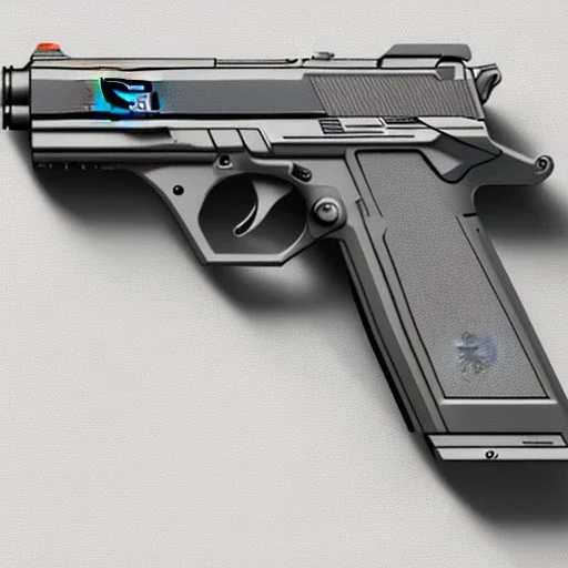 pistol, grey background