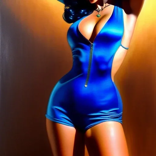 Drawing of beautiful face,'beautiful,Busty fit Sexy Vault Woman- Fallout 4 ',intense stare, ancient blue skintight suit, balanciaga fashion clothe painting by gaston bussiere, greg rutkowski, yoji shinkawa, yoshitaka amano, tsutomu nihei, donato giancola, tim hildebrandt,KyuYong Eom,Ren Wei Pan Oil on canvas, cinematic composition, extreme detail,fit full head inside picture,16k