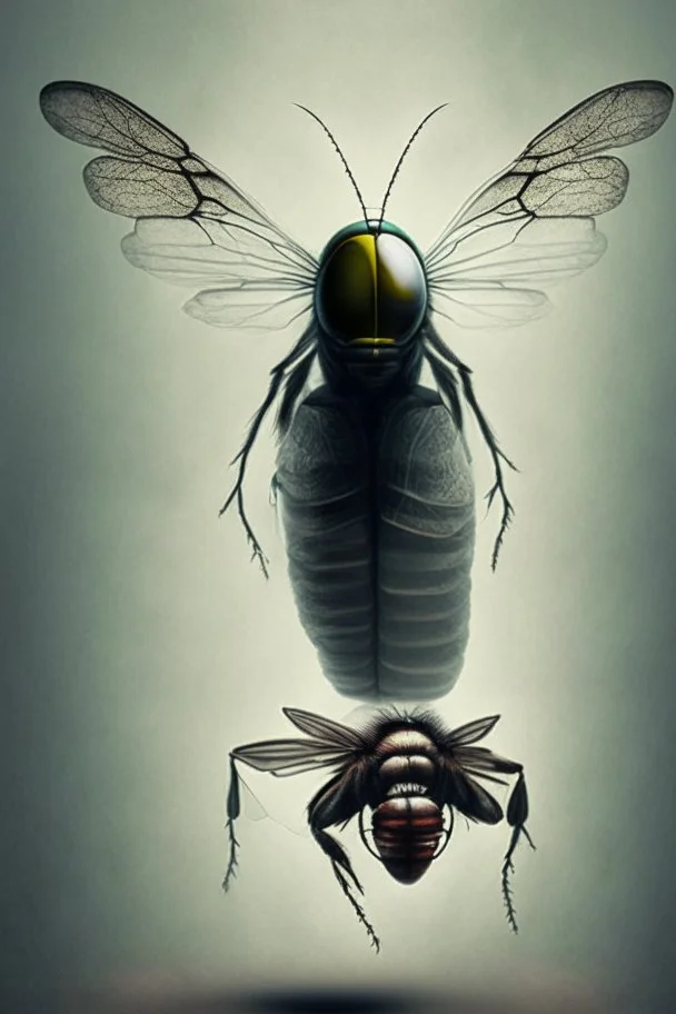 merge between an human and a fly.