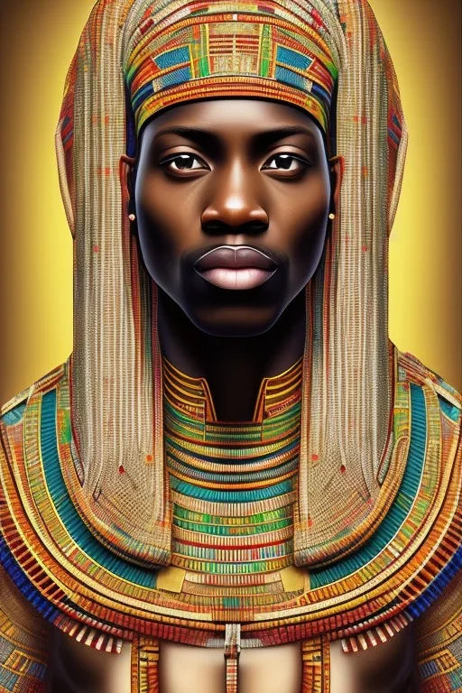 african portrait, ancient egypt, zulu, scaffolding, high detail