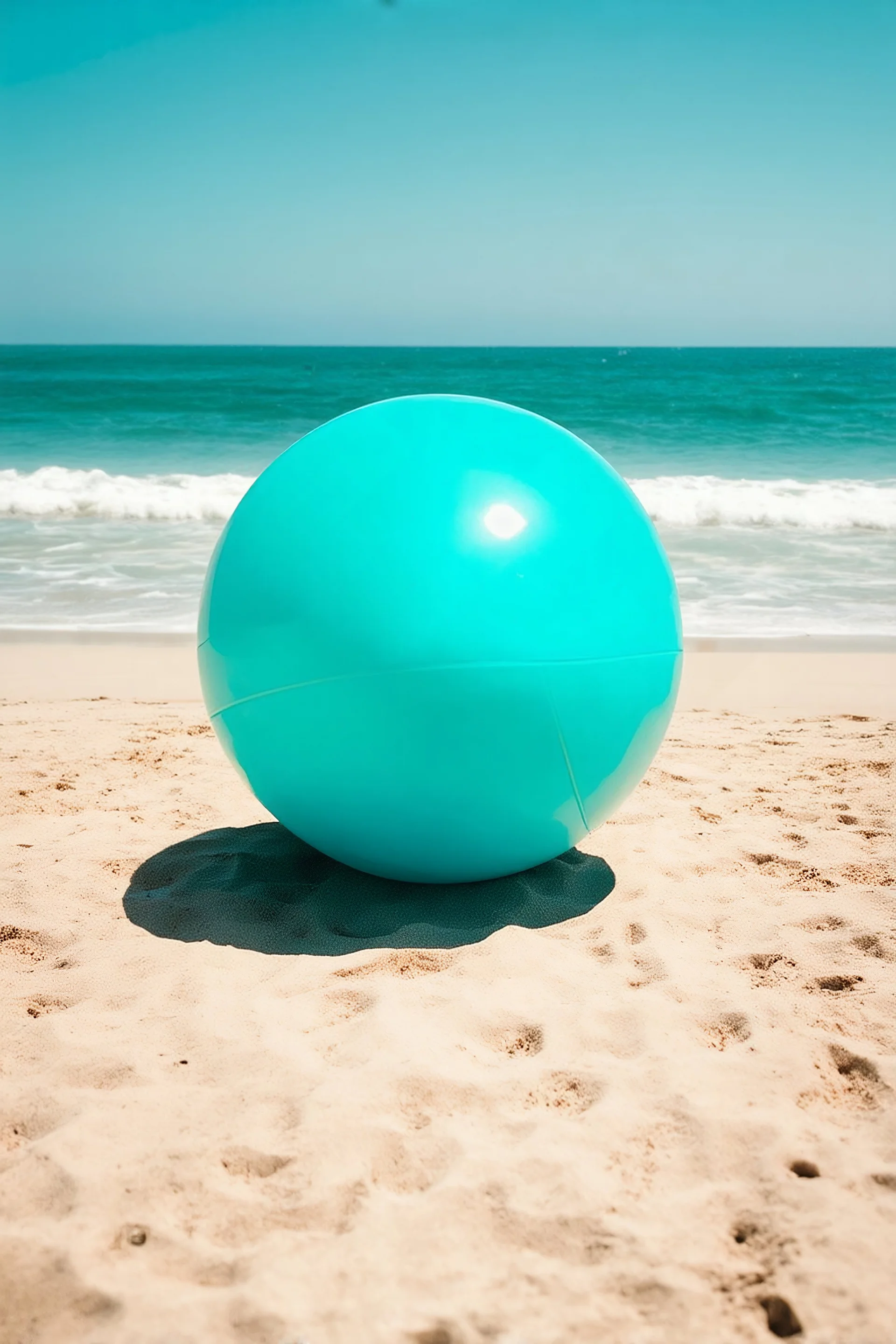 Turquoise beach ball, old kodachrome