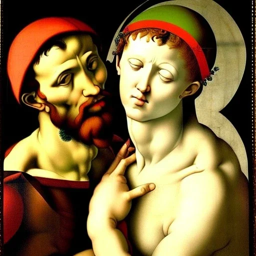 portrait of a couple Michelangelo style