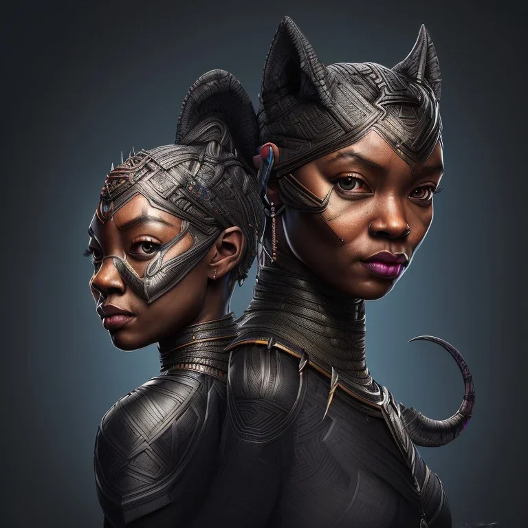 sango fantasy, fantasy magic, intricate, sharp focus, illustration, highly detailed, digital painting, concept art, matte, artgerm and paul lewin and kehinde wiley, masterpiece Asian lady black panther Papu New Guina pyramid black silver space lady space blood moon galaxy