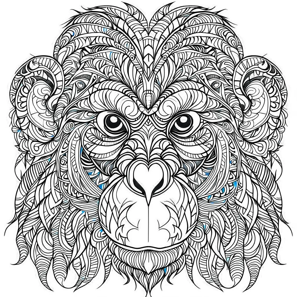 monkey, realistic, coloring page, Animal, mandala, only draw lines, coloring book, clean line art, wildlife-inspired, kid style, –no sketch, color, –ar 3:4, white background, minimalistic black lines, 8k, minimal black color, low level black colors, coloring page, use pure black and white colors, avoid thick black colors, thin black line art, avoid colors, perfect shape, perfect clear lines, clear edges, fill total edges, exact perfect edges, not use black colors, dont use black colors