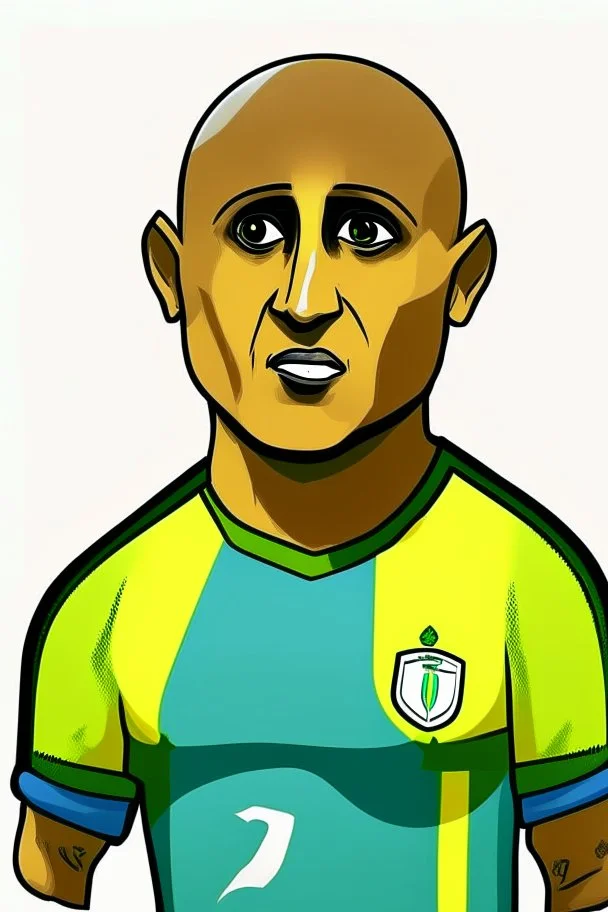 Roberto Carlos Brazilian football player cartoon 2d