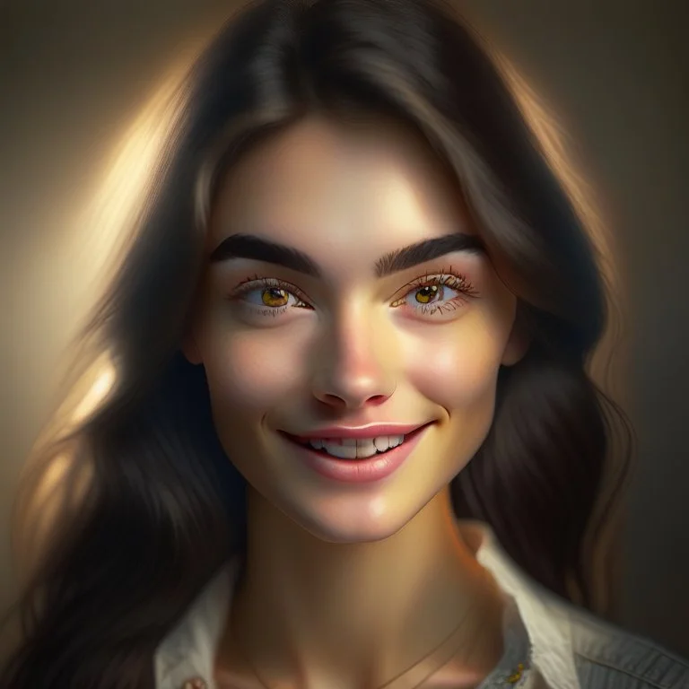 (masterpiece), realistic, (27yr old female), beautiful face, wearing a Simple beige shirt and denim skirt, studio lighting, cinematic light, beautiful woman, beautiful black eyes, milk beige middle hair, perfect anatomy, very cute smile, princess eyes , (black eyes), (head frame), center image, style, bioluminescent, 8 life size, 8k Resolution, human hands, curiously complete, elegant, close to perfection, dynamic, highly detailed, character sheet, concept art, smooth, positioned so that their