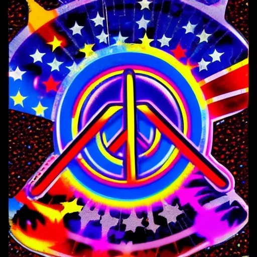 PEACE electric guitar PEACE psychedelic hippie trippy acid LSD PEACE GUITAR peacesign HIPPIE FLAG