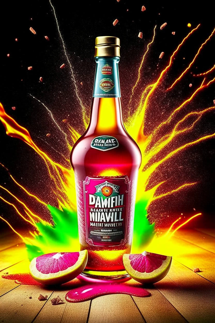 brand campaign for a new drink with orange and chili flavour with Grand Theft Auto V explosion high resolution