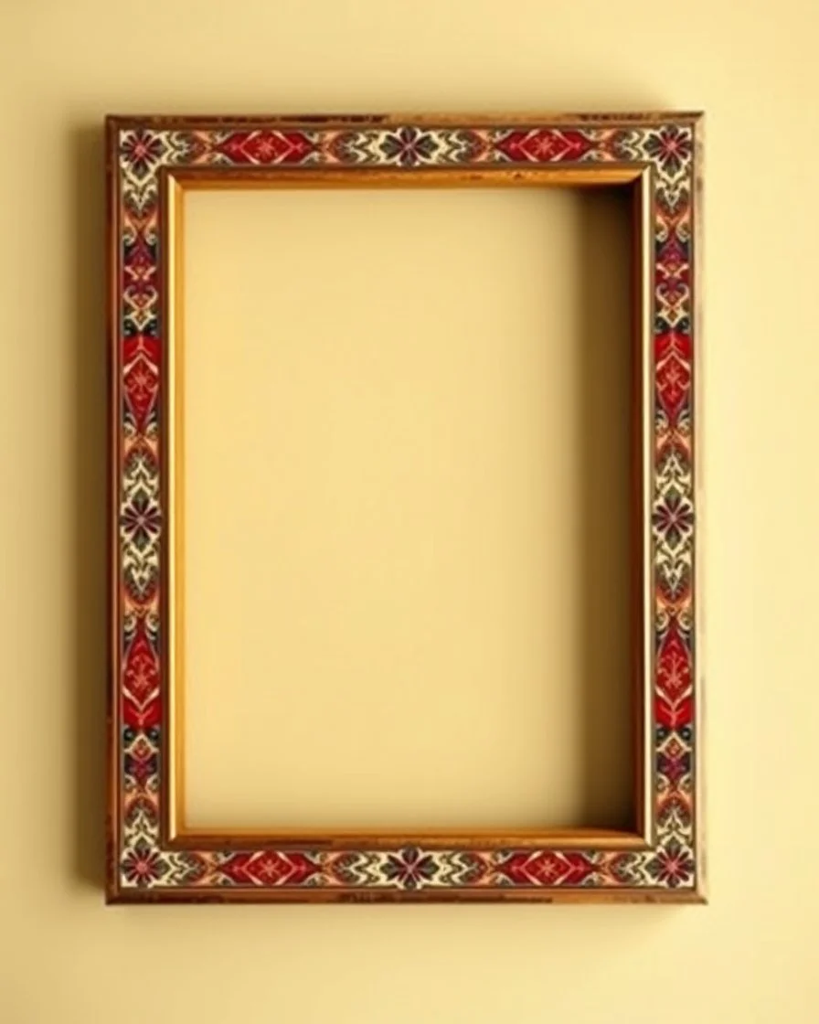 empty photo frame persian art no background