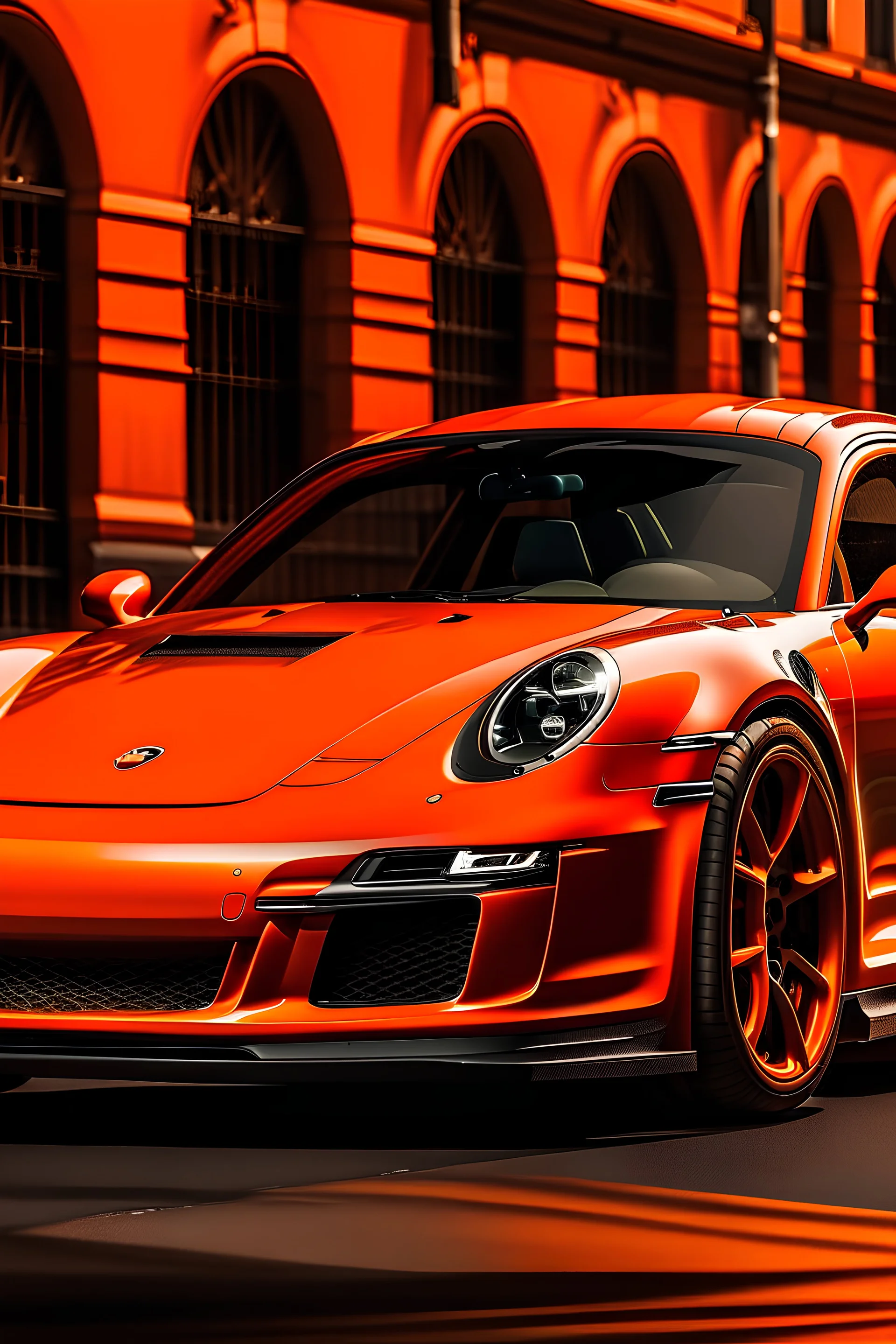 porsche 911 gt3 with ornage backgrund