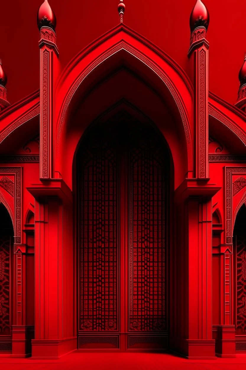 gambar masjid background merah aestetik