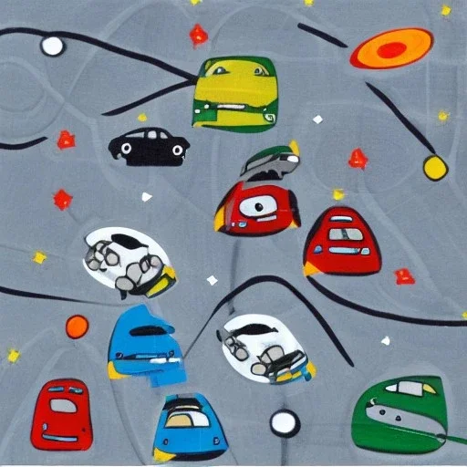 space car traffic in miro style