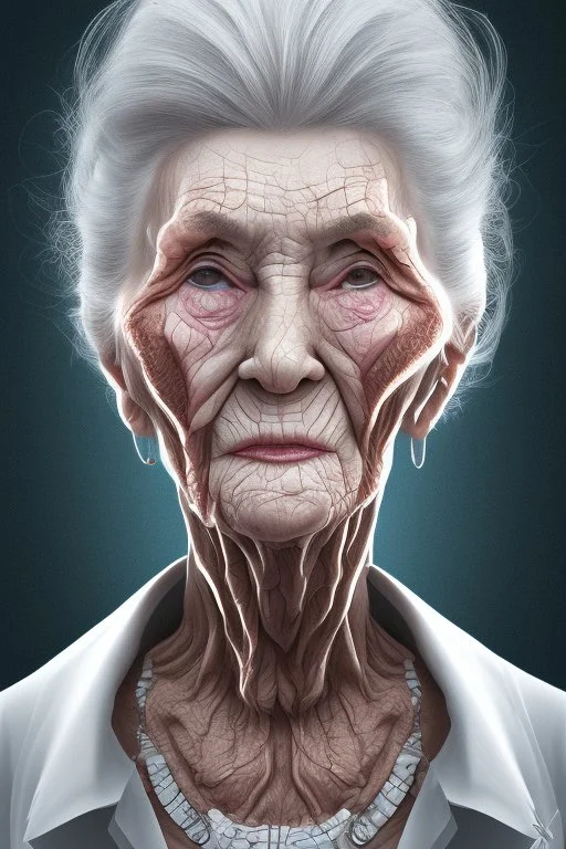 Old woman who had too many facelifts