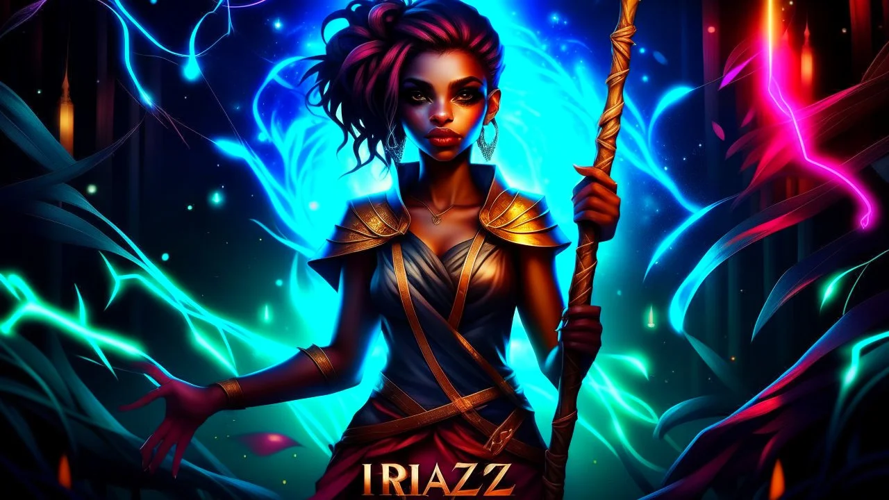 cover, a fantasy girl on a bright background holds a magic staff, with the ERAZE logo. The edges of the image fade to black.