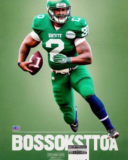 Boston Shamrocks American Football team, Magazine Cover, vintage, photo-realistic, hyper-realistic, sports, Football