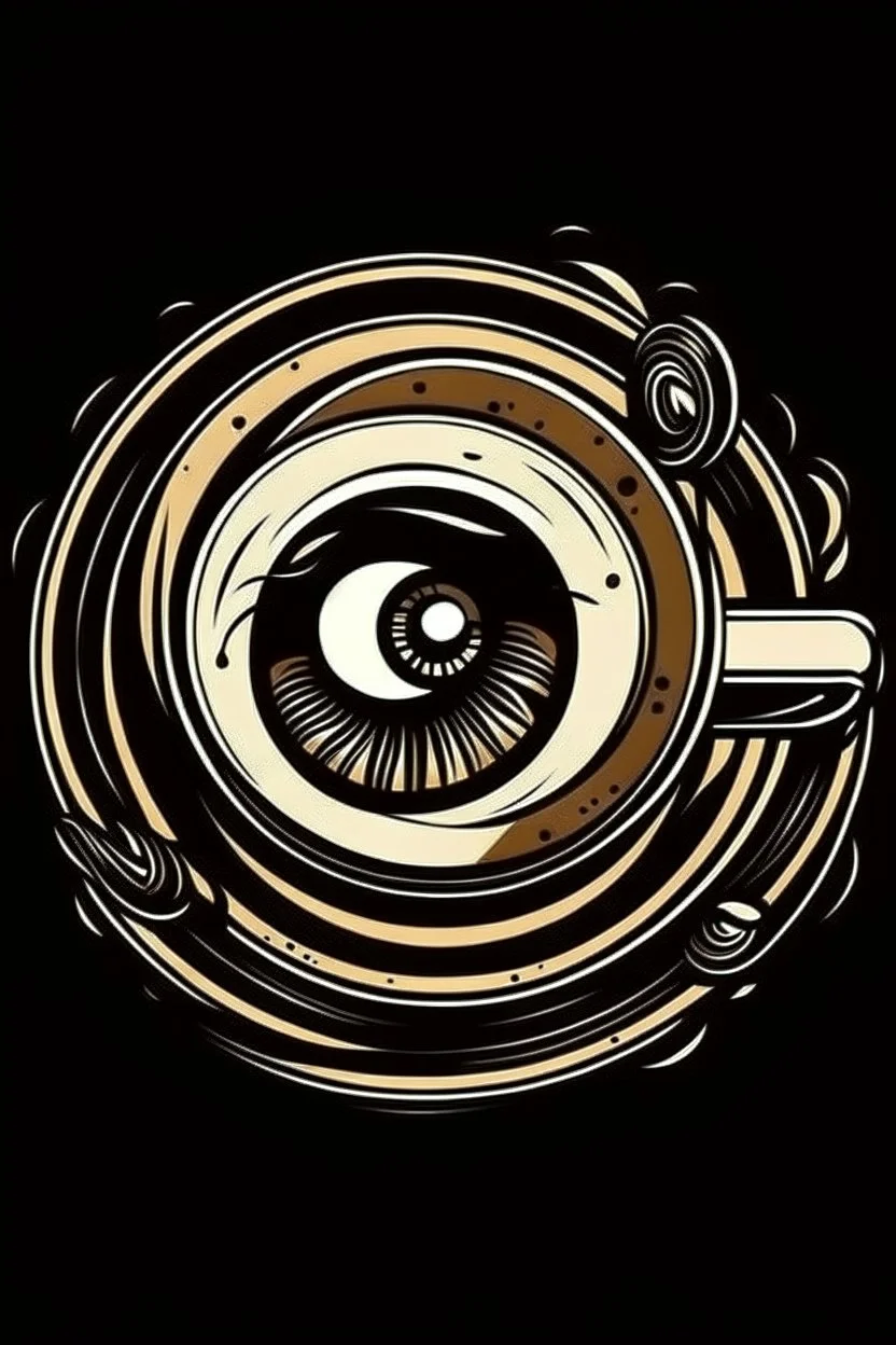 Logo the eye with the coffee