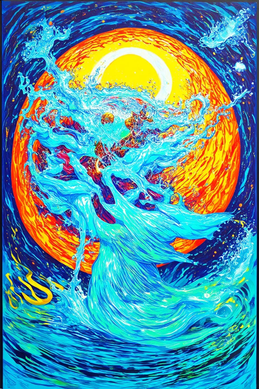 The fourth stage of water; Post-Modern Celestial Pop Art with surreal elements