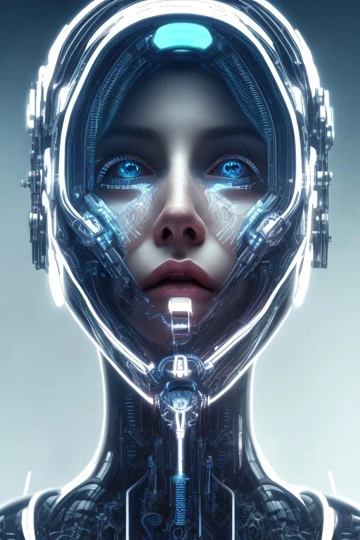 cyberpunk, head, cry women, portrai, face cry, perfect eyes, tron, cyborg, robot, cyborg, seven , perfekt, real, dream, hr giger